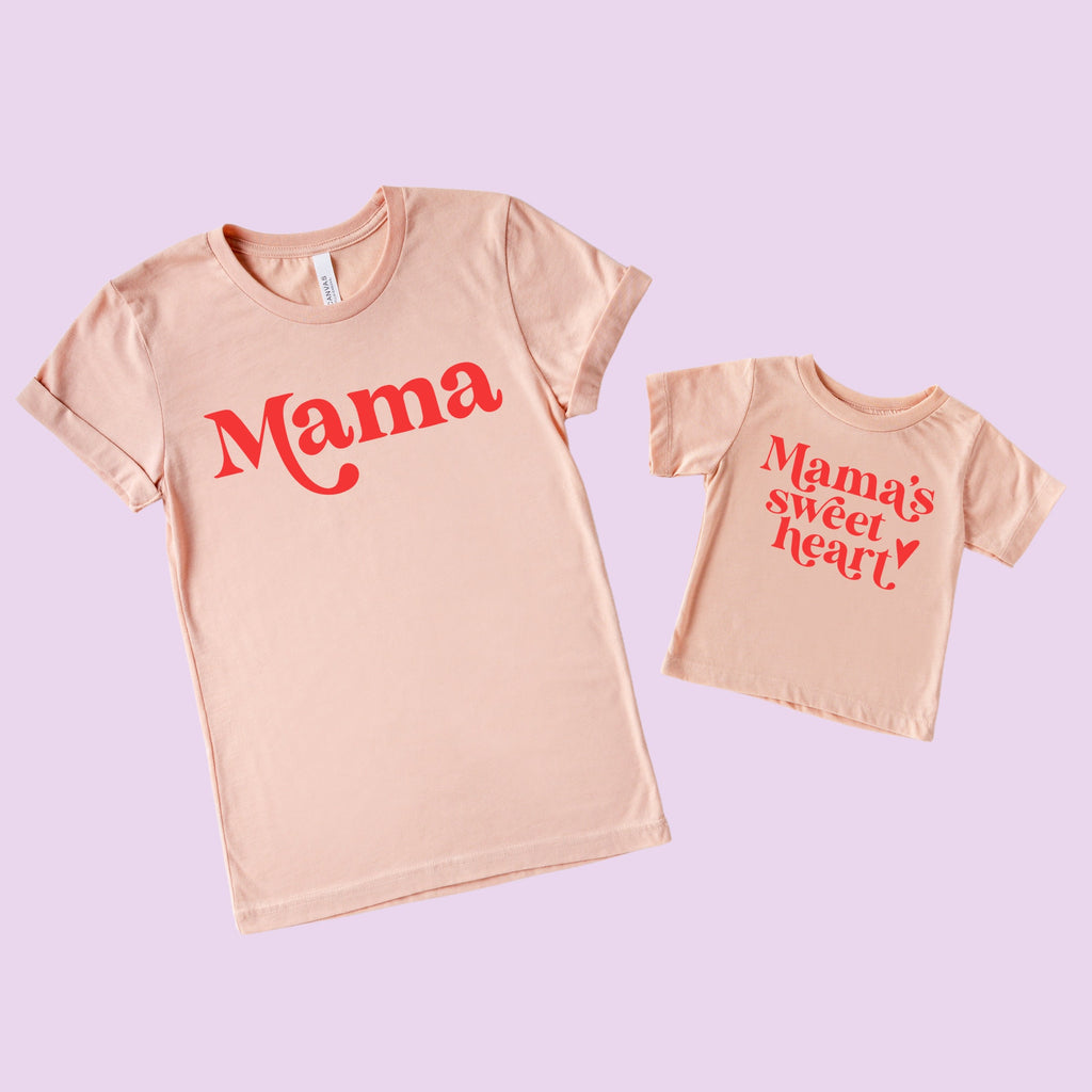 Mama and Mama's Sweet Heart Valentines Day Shirt Set, Mommy and Me Shirts, Valentine Day Set, Mother's Day Gift, Mother's Day, Mama, Mother